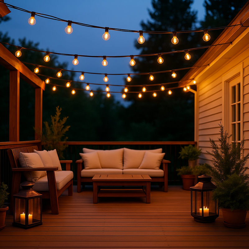 Гірлянда вулична чорна під лампи L-50м E27х100 IP65 Black Fairy Garland 251064-100006423