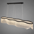 Люстра підвісна чорна видовжена з фігурним плафоном L-158 cm H-21 cm Led 86W Black Aurora oval 260735-100008422