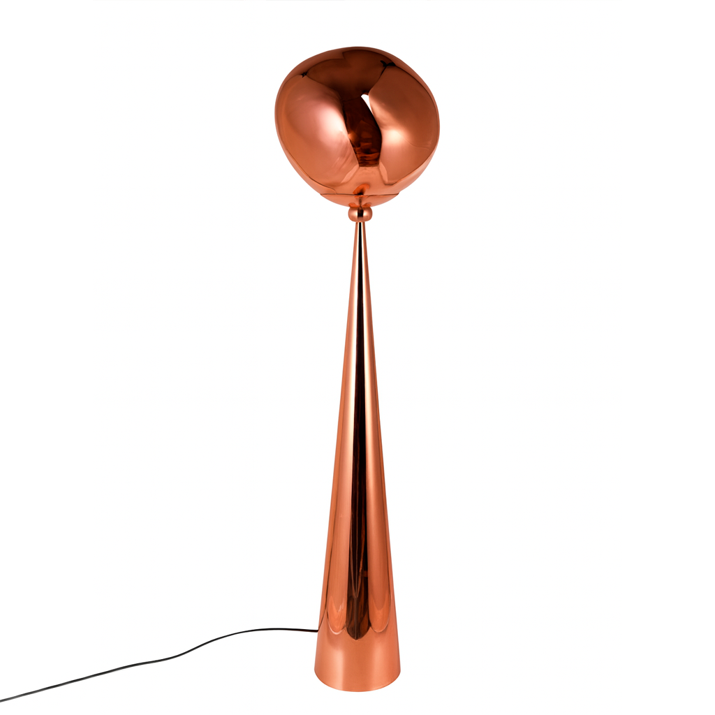 Торшер мідний з плафоном органічної форми H-155 cm E27 Rose Gold Melt plazma floor lamp 250931-100006061