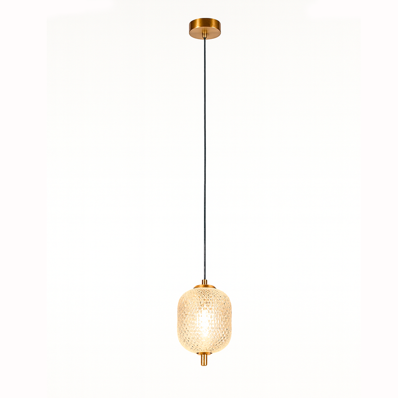 Підвісний світильник золотий з бежевим прозорим плафоном W-15 cm Led 7W Beige clear Colours 250931-100006118