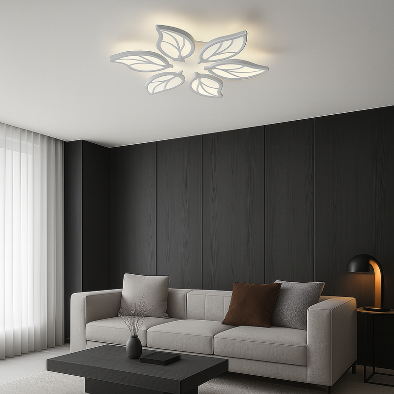 Люстра біла стельова світлодіодна Листя White Leaves D-56 cm Led 105W 250742-100005666
