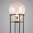 Торшер чорний дизайнерський з прозорим плафоном H-150 cm E27 Glass Shine Transparent 260331-100007749