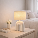 Лампа настільна біла з текстильним плафоном H-42 cm E27 White Arcy 260209-100007485