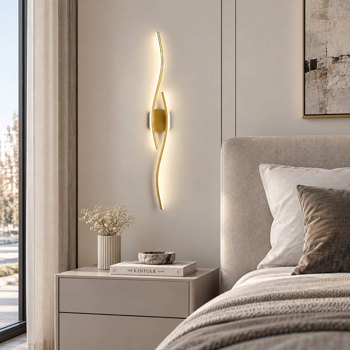Світильник настінний золотий H - 72 см W - 12 см Led 12W 4000К Gold Wave 260936-100008782