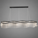 Люстра підвісна чорна видовжена з фігурним плафоном L-158 cm H-21 cm Led 86W Black Aurora oval 260735-100008422