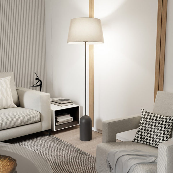 Торшер чорний з бежевим абажуром H-150 cm E27 Black+Beige 250739-100005461