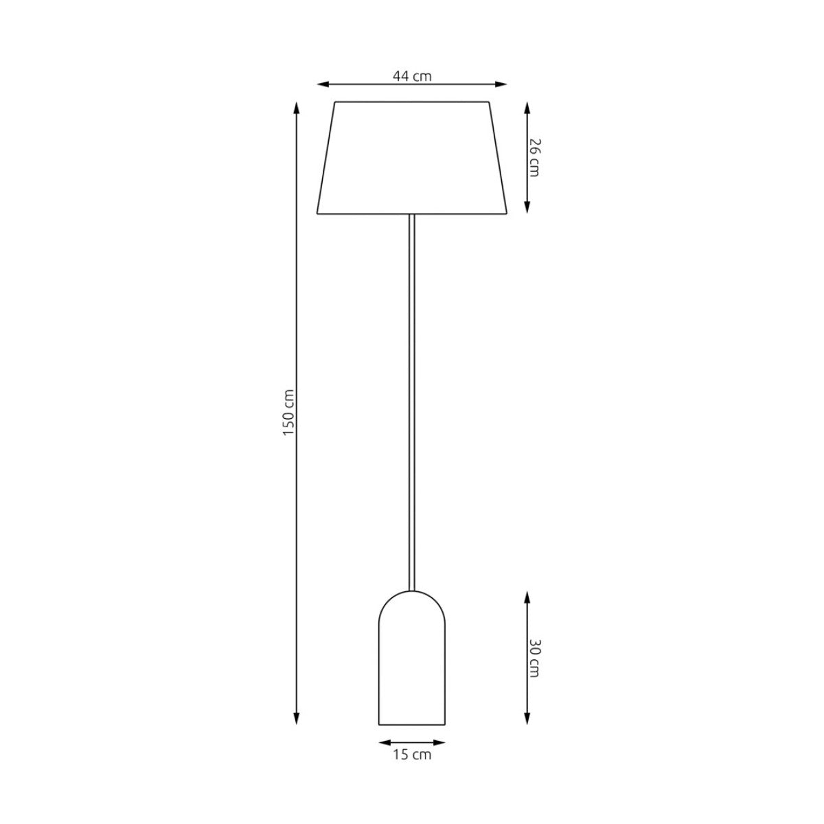 Торшер чорний з бежевим абажуром H-150 cm E27 Black+Beige 250739-100005461