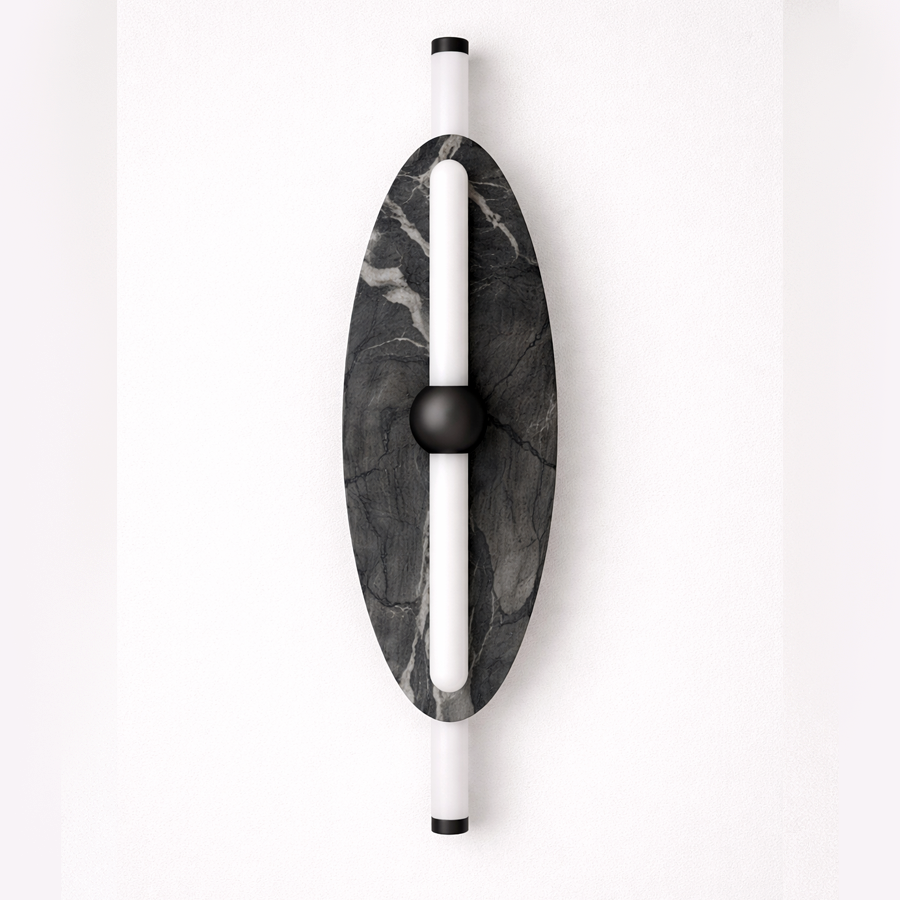 Світильник чорний настінний H-44 cm Led 10W Black Oval Candlestick 260319-100007717