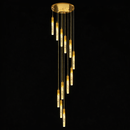 Люстра каскадна золота на 9 / 12 підвісів D-40 cm/ D-50 cm см Led 45W / 60W 4000K Gold tubes Bubble Slim Circle 240219-100003081