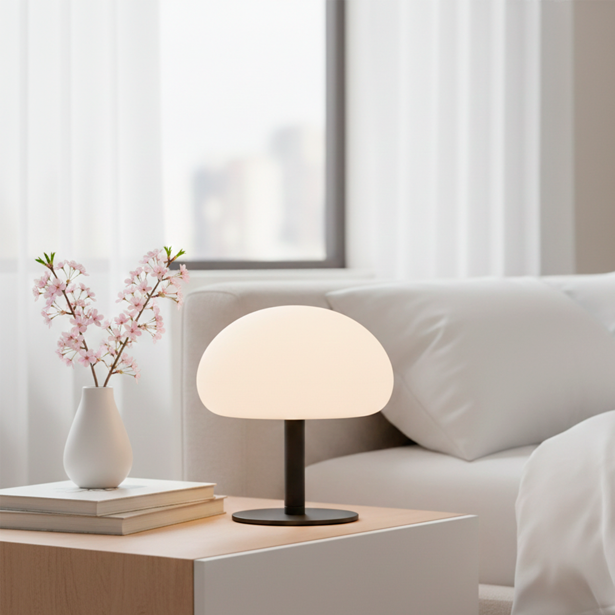 Лампа настільна чорна акумуляторна з купольним плафоном H-21,5 cm Led 4,8W Black Mash 260209-100007517
