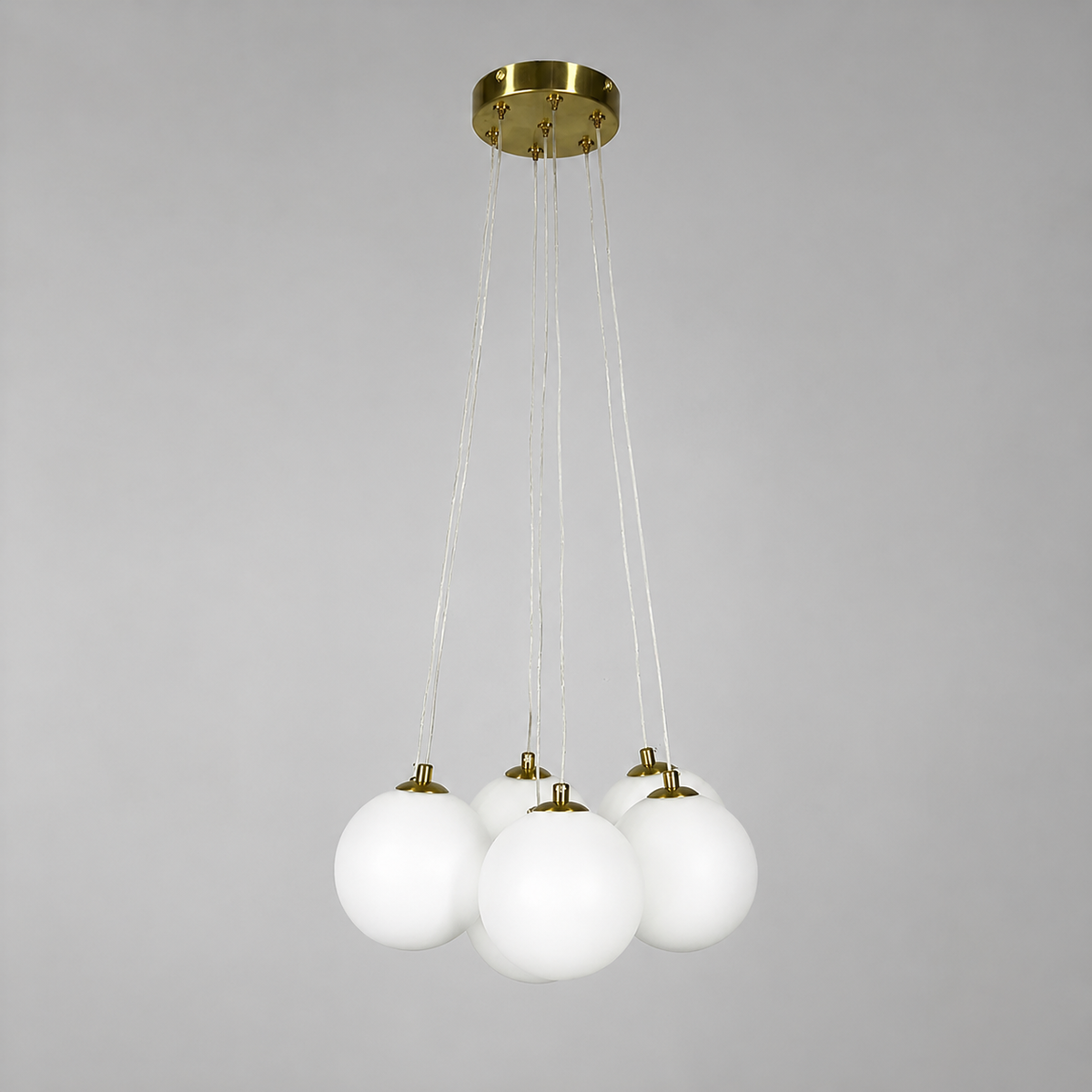 Люстра підвісна на 3 / 7 / 13 / 15 плафонів D - 28 / 31 / 45 / 50 cm G9 Gold + White Pumpo bubbles 260818-100008542