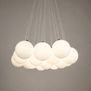 Люстра підвісна на 3 / 7 / 13 / 15 плафонів прозорих з білим D - 60 cm G9 x 21 Transparent + White Pumpo bubbles 260818-100008542