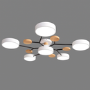 Люстра стельова сіра / біла з дерева D-89 cm Led Grey / White 4100К Wooden Ceiling 230958-100002590
