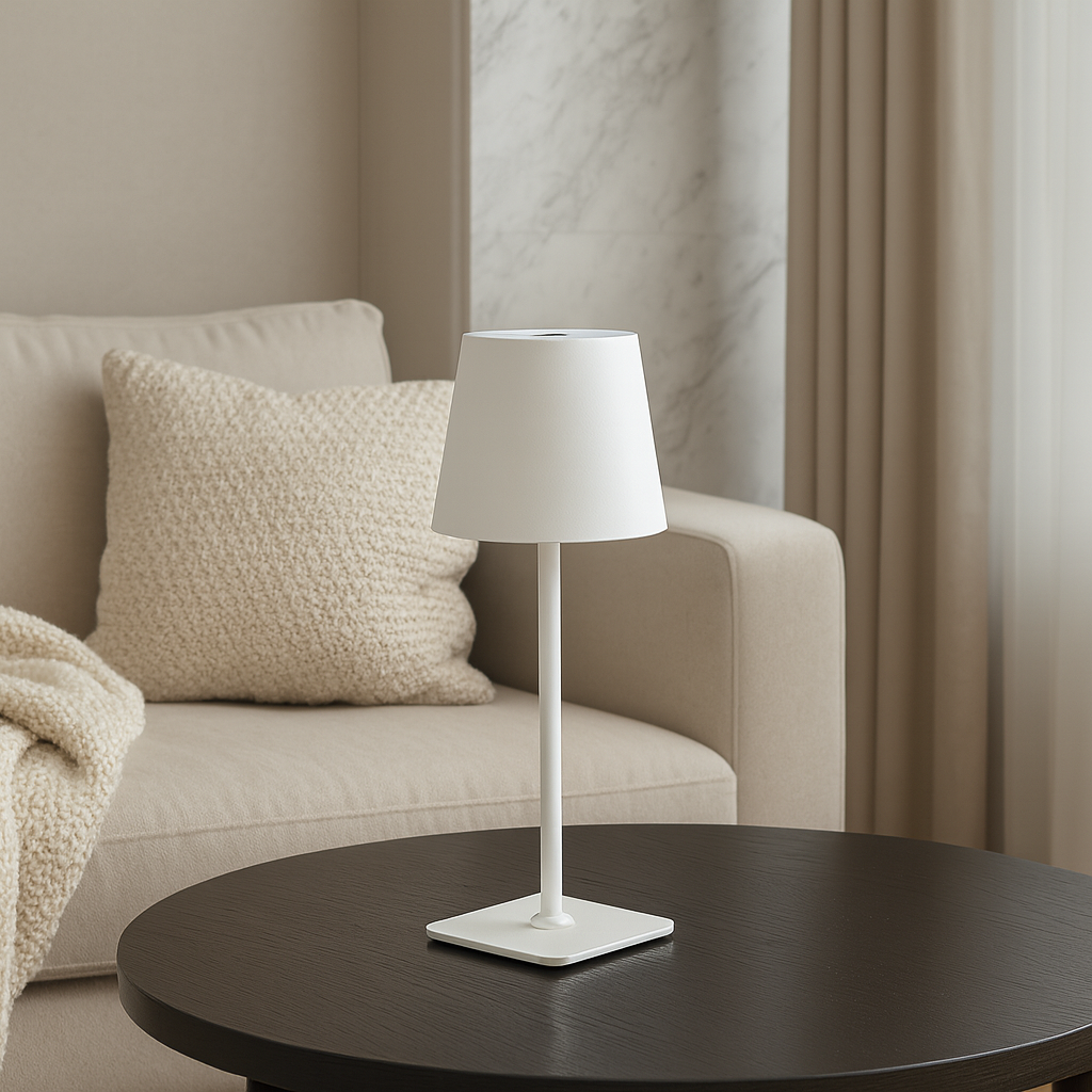 Настільна лампа біла акумуляторна RGB H-38 cm Led T Lamp White 251031-100006276
