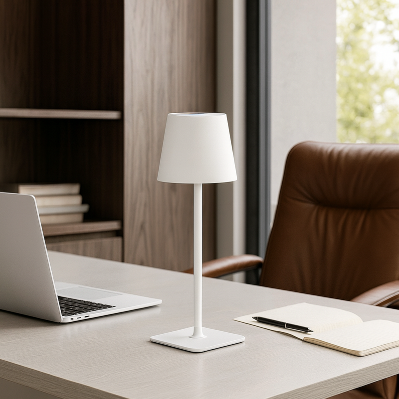 Настільна лампа біла акумуляторна RGB H-38 cm Led T Lamp White 251031-100006276
