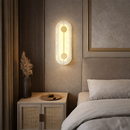 Настінний світильник з золотим корпусом та білим плафоном з мармуру H-42 cm Led 10W Gold+White Marble Plane 260319-100007684