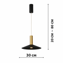 Підвісний світильник чорно - золотий H - 80 cm D - 30 cm Led 15W 3000K Gold + Black Tubie С 260866-100008523