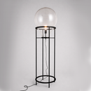 Торшер чорний дизайнерський з прозорим плафоном H-150 cm E27 Glass Shine Transparent 260331-100007749