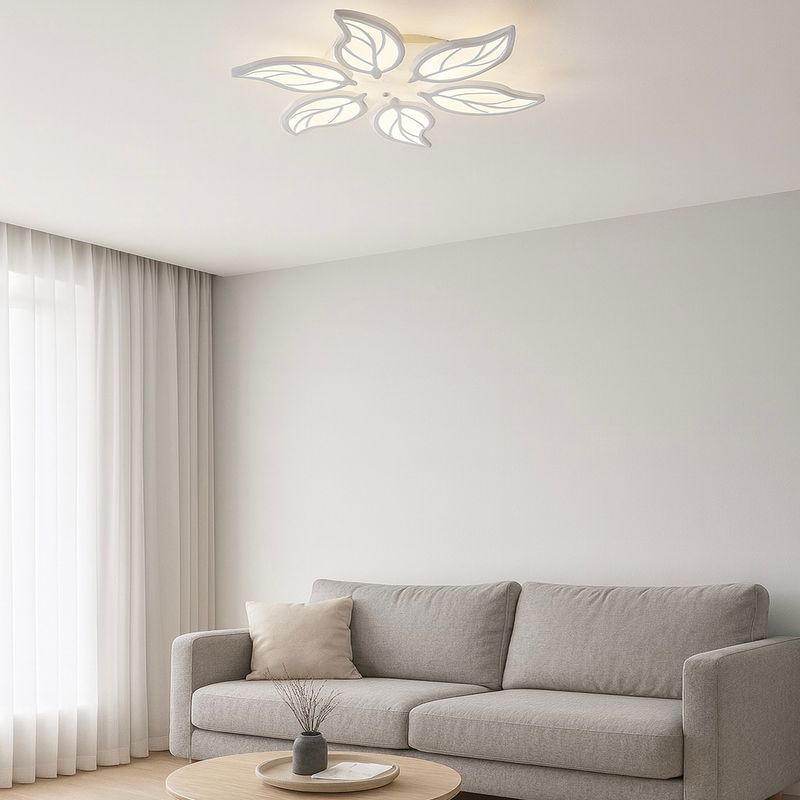 Люстра біла стельова світлодіодна Листя White Leaves D-56 cm Led 105W 250742-100005666
