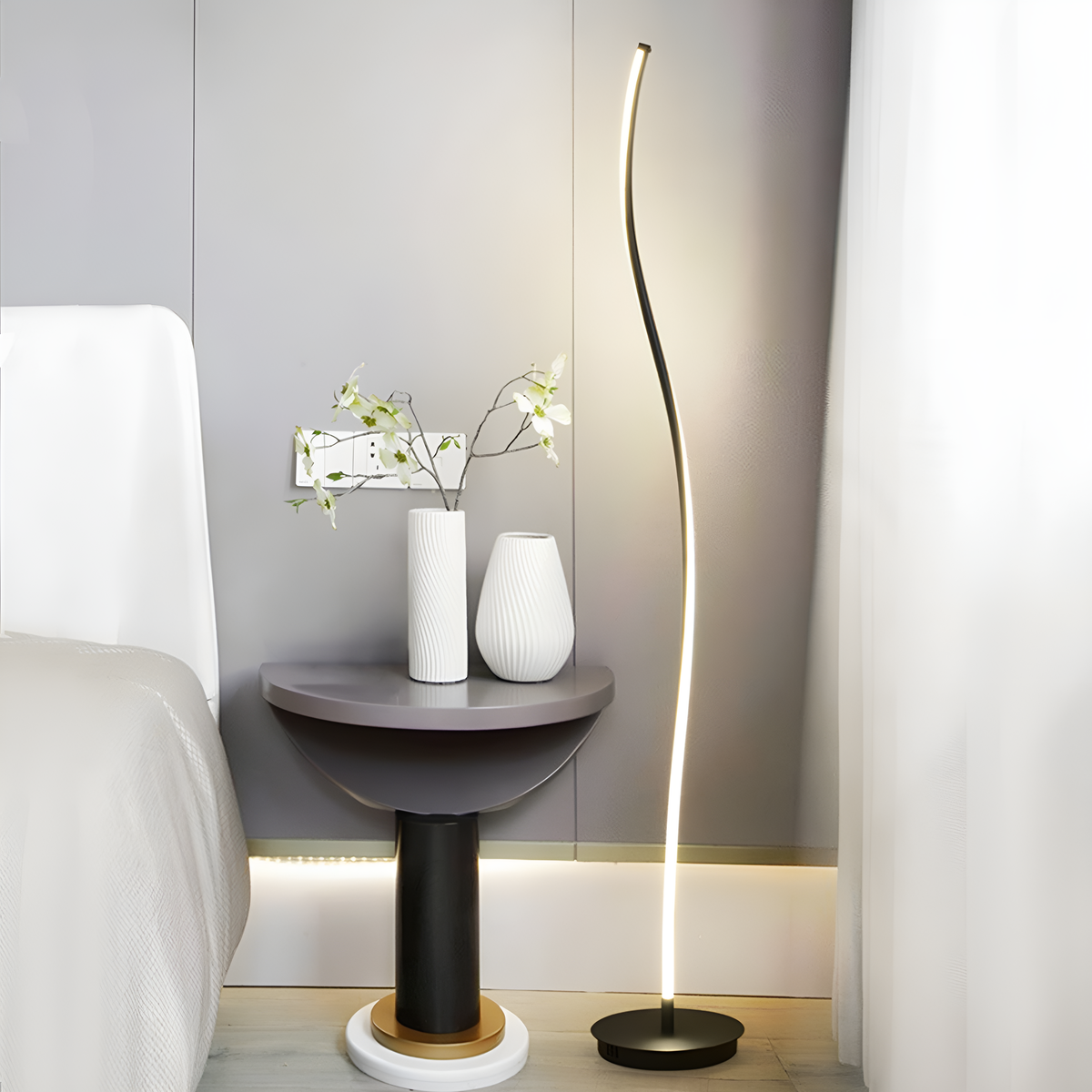 Торшер Wave Black H-144cm Led 250558-100004747