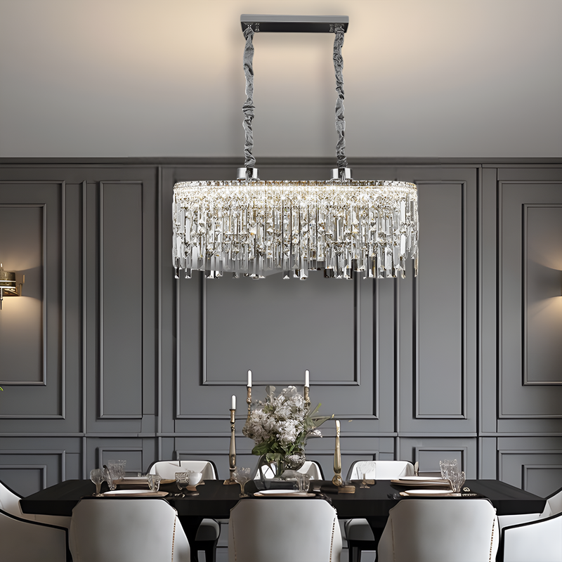 Люстра Crystal L-100cm Silver 250488-100004547