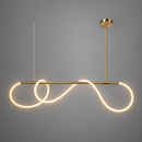 Люстра видовжена золота з гнучким розсіювачем L-125 cm / L-165 cm Led 25W / 36W Rope gold 241036-100003912