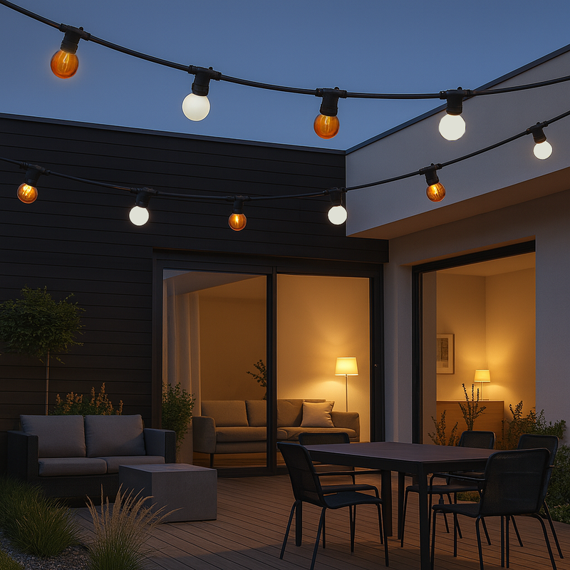 Гірлянда вулична чорна під лампи L-13м E27х20 IP65 Black Fairy Garland 251064-100006425