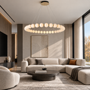 Люстра підвісна золота з перлинками D-100 cm Led 32W 4000K Pearls Circle 241036-100003892
