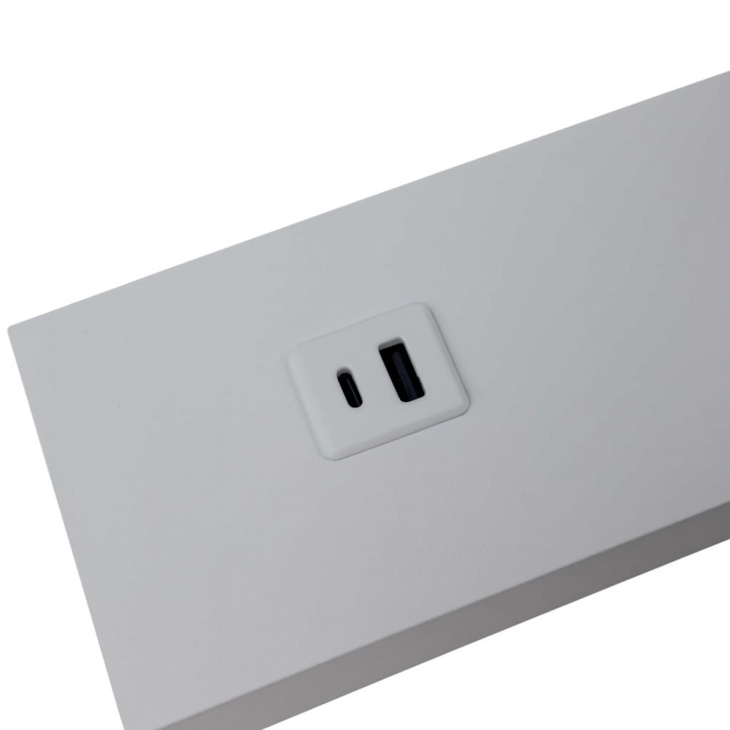 Настінний світильник білий з направленим спотом та роз'ємами на корпусі USB+TYPE-C Led 15W White Spot turn 250960-100006160