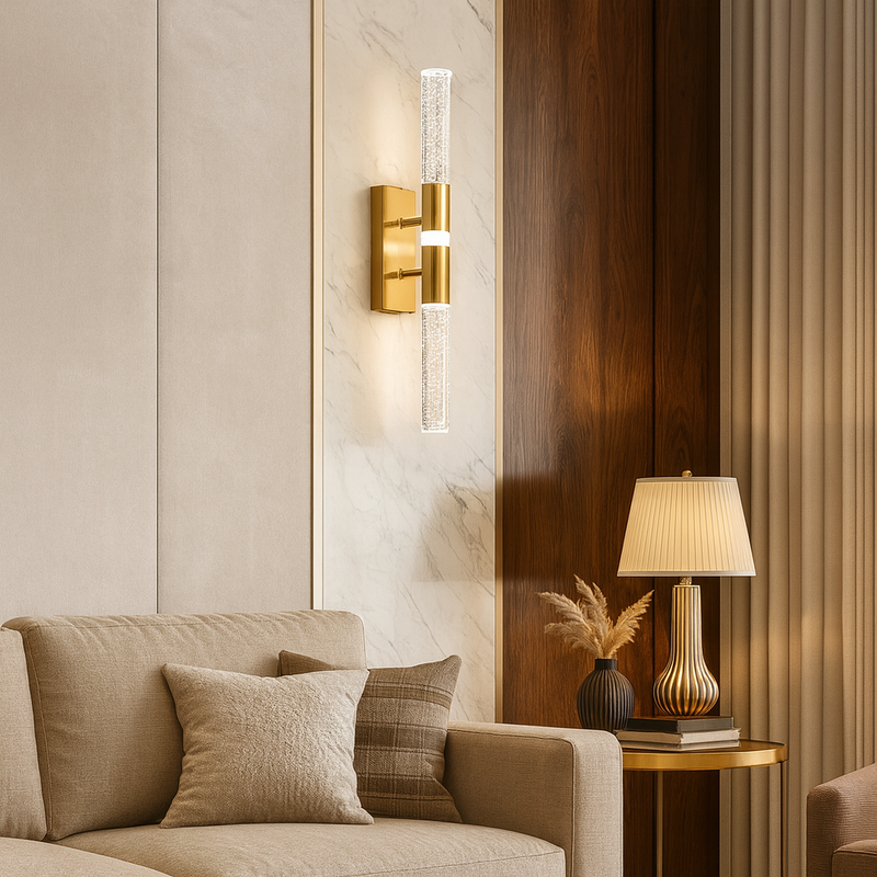 Бра золоте світлодіодне H-45 cm Led 8W Gold Bubble Double Tube 251022-100006278