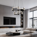 Люстра чорна підвісна на 2 кільця D - 60 cm + 40 cm Led 42W Black Ringo 260822-100008568