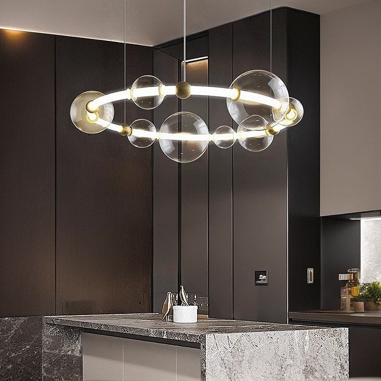 Підвісні світильники Bubble clear H200 D730 Led 36W / D940 Led 50W White + Gold 250135-100004080