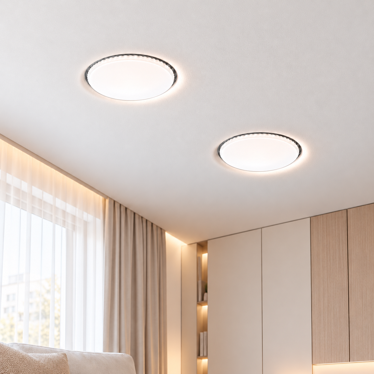 Світильник точковий врізний білий для натяжної стелі D - 10,5 cm GX53 White + Black Bulb ceiling 261074-100009113