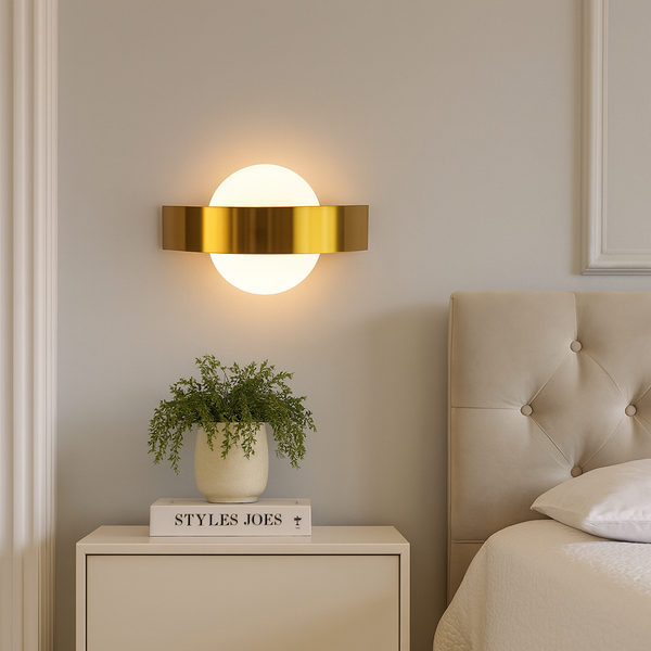 Настінний світильник золотий з овальним розсіювачем L-25 cm Led 4W Gold Arc Ball 250818-100005793