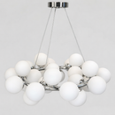 Люстра підвісна срібна з білими плафонами D-70 cm G9x25 Chrome + White Bubbles 260135-100007288