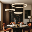 Люстра золота з трьома кришталевими кільцями 80+60+40 cm Gold Three rings Alice 251158-100006534