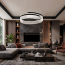 Люстра чорна підвісна з прозорим плафоном D - 60 / В - 100 cm Led 48W / 96W Black Curl 260522-100008024