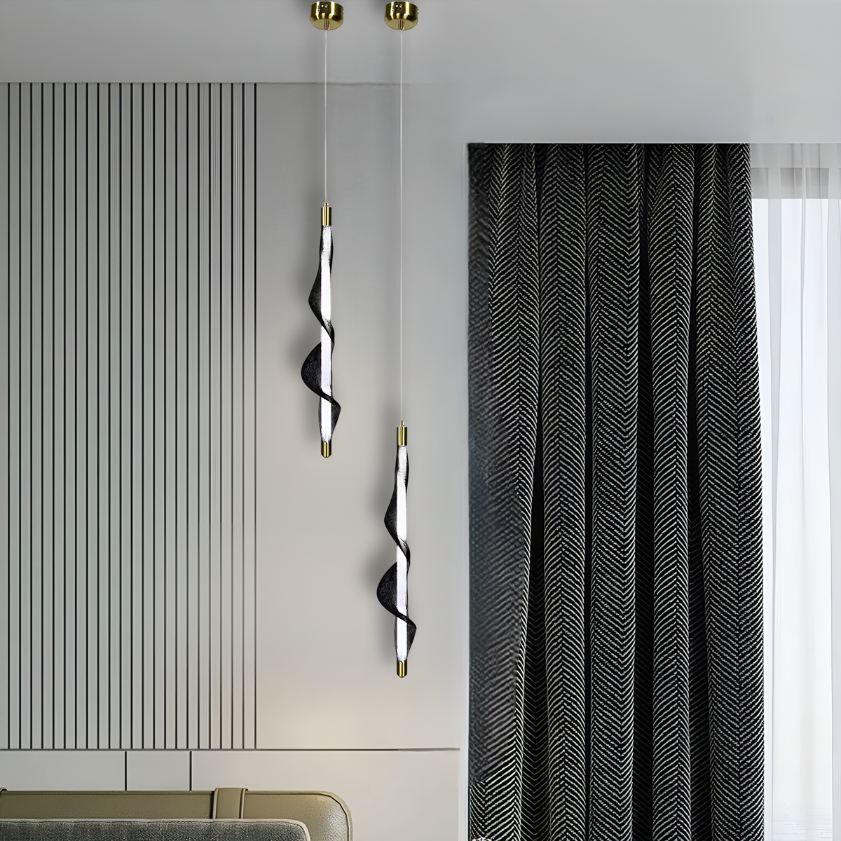 Підвісний світильник Silk L-60cm / L-80cm LED 4000К Black 250518-100004860