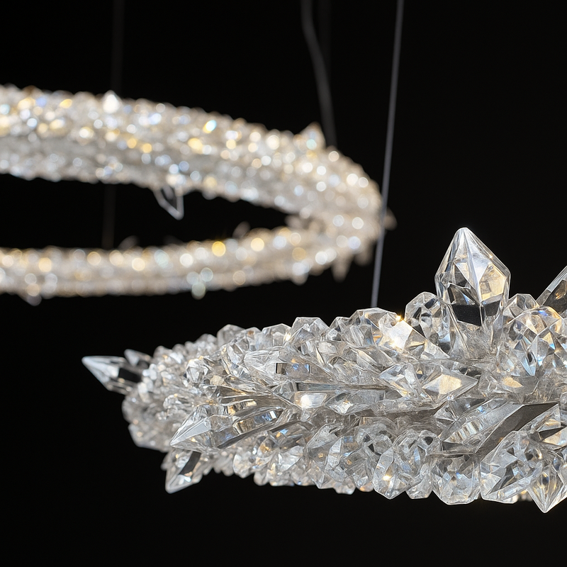 Люстра золота з трьома кришталевими кільцями 80+60+40 cm Gold Three rings Alice 251158-100006534