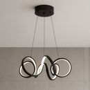 Люстра чорна підвісна D-50 cm / 70 cm Led 42W / 62W Curly ring titanium black 251018-100006284
