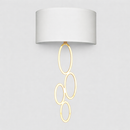 Бра з корусом з кільцями та білим абажуром D-16 cm L-54 cm E27 Gold / Silver Circles 211222-100000556
