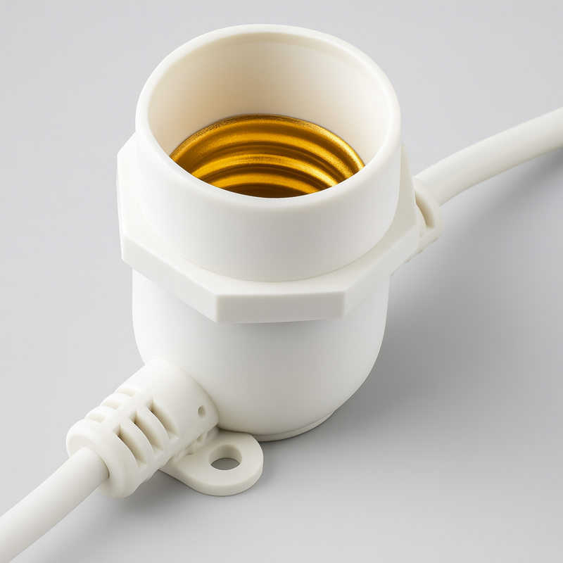 Гірлянда вулична біла під лампи L-13м E27х20 IP65 Black Fairy Garland 251064-100006429