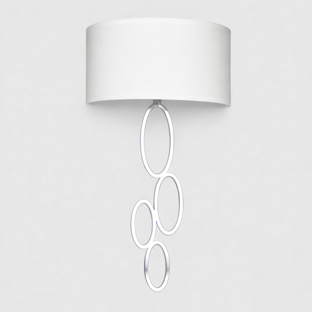 Бра з корпусом з кільцями та білим абажуром D-16 cm L-54 cm E27 Gold / Silver Circles 211222-100000556