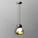 Підвісний світильник з чорним корпусом та кавовим плафоном Куля D-10 cm E27 Black+Amber Ball Clear 250719-100005568