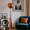 Торшер мідний з плафоном органічної форми H-155 cm E27 Rose Gold Melt plazma floor lamp 250931-100006061