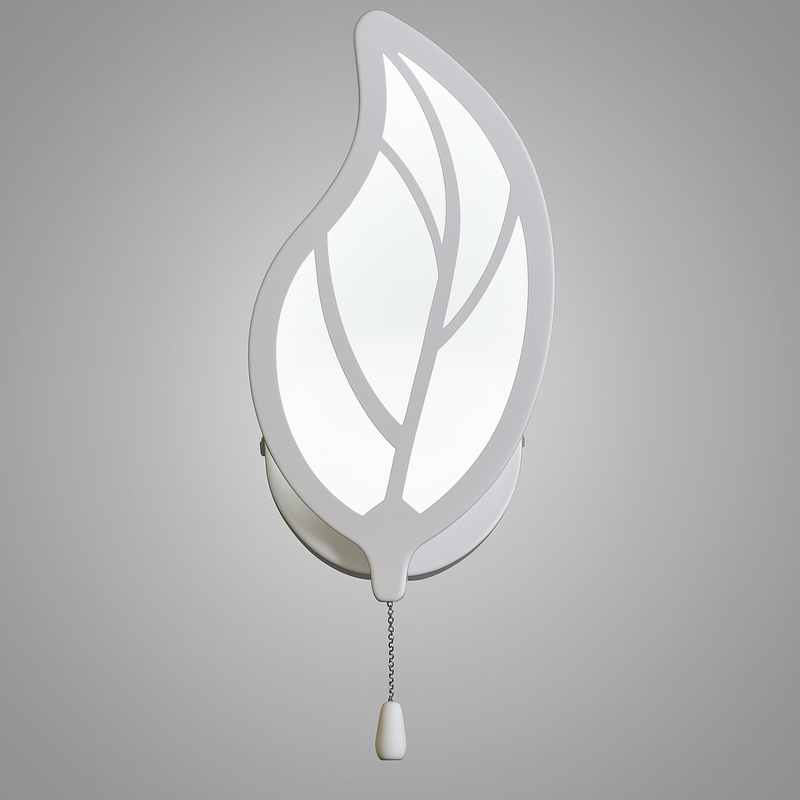 Білий настінний світлодіодний світильник H-24 cm L-12 cm White Leaves 250742-100005668