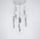Люстра підвісна каскадна хромована на 9 / 15 підвісів D-40 cm Led 75W Chrome Crystal 260519-100008040