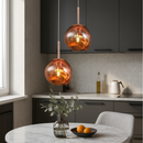 Підвісний світильник рожеве золото з плафоном органічної форми D-15 cm / 18 cm / 28 cm / 38 cm E27 Rose Gold Melt Plazma 251231-100006847