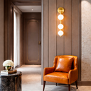 Світильник золотий настінний з трьома білими плафонами H-55 cm G9x3 Gold Three Bubbles 260319-100007714