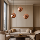 Підвісний світильник рожеве золото з плафоном органічної форми D-15 cm / 18 cm / 28 cm / 38 cm E27 Rose Gold Melt Plazma 251231-100006847